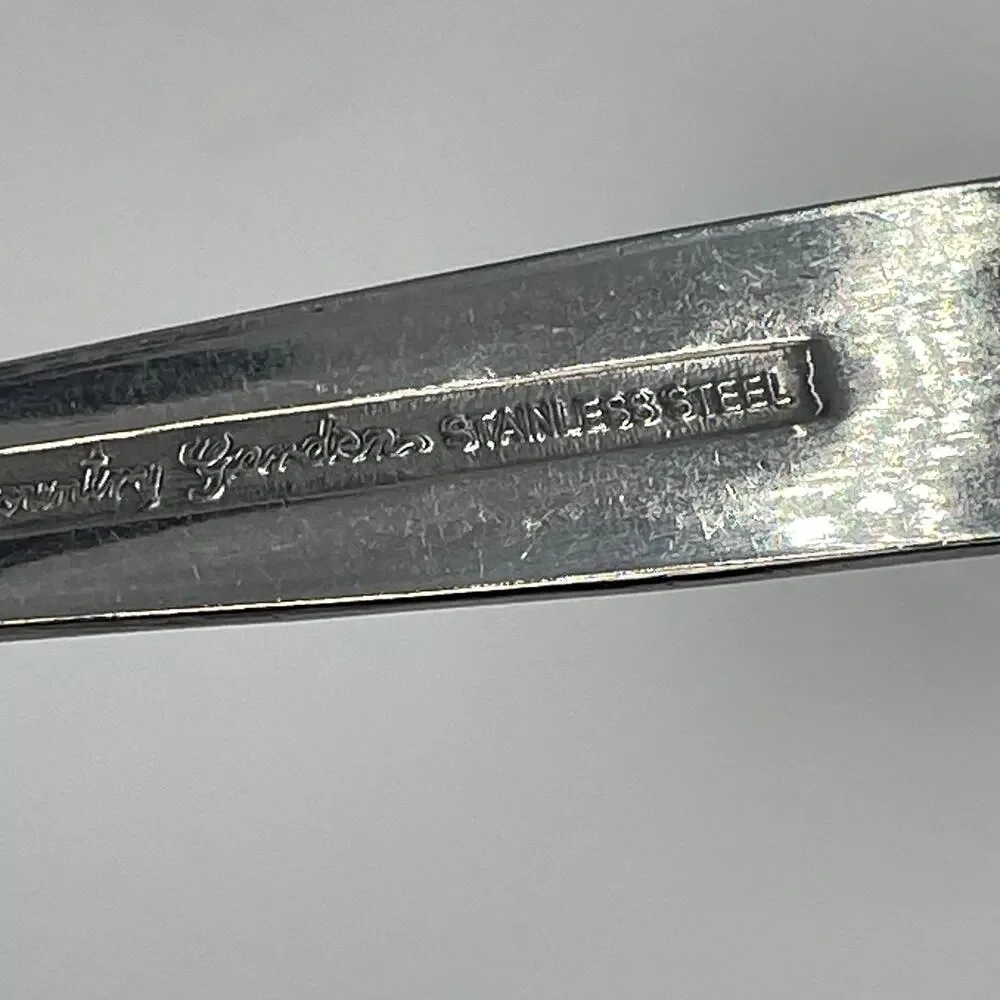 Vintage Ekco Eterna Stainless Steel Pierced Cake Pie Server Country Garden